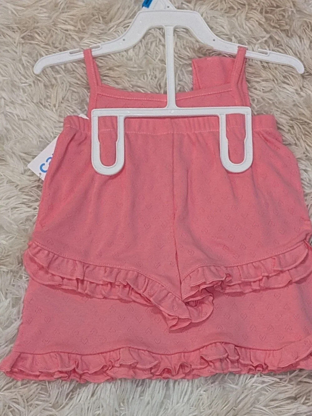 NWT, Carter's, 3pc, Pink, Pointelle Heart, Shorts\ Tank\headband Set-Girls 24 Mt